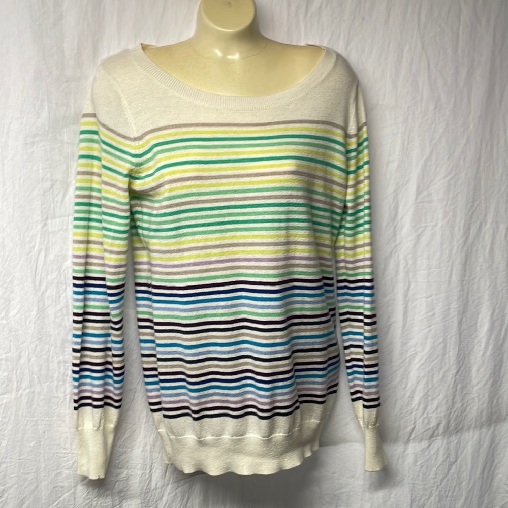Ladies multi striped sweater